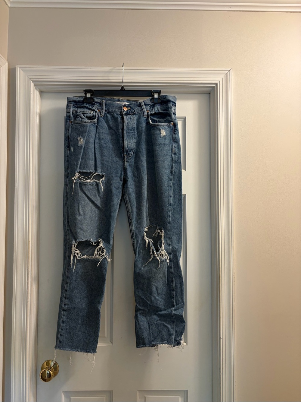 Forever 21 Blue Distressed Boyfriend Jeans